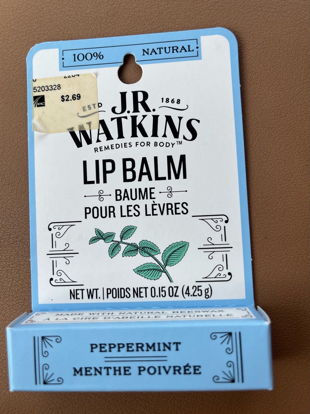 NEW! J. R. Watkins Lip Balm (1)Peppermint New in Box
